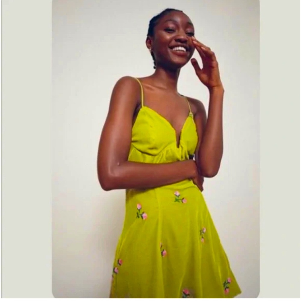 Urban Outfitters Green Velvet Mini Dress